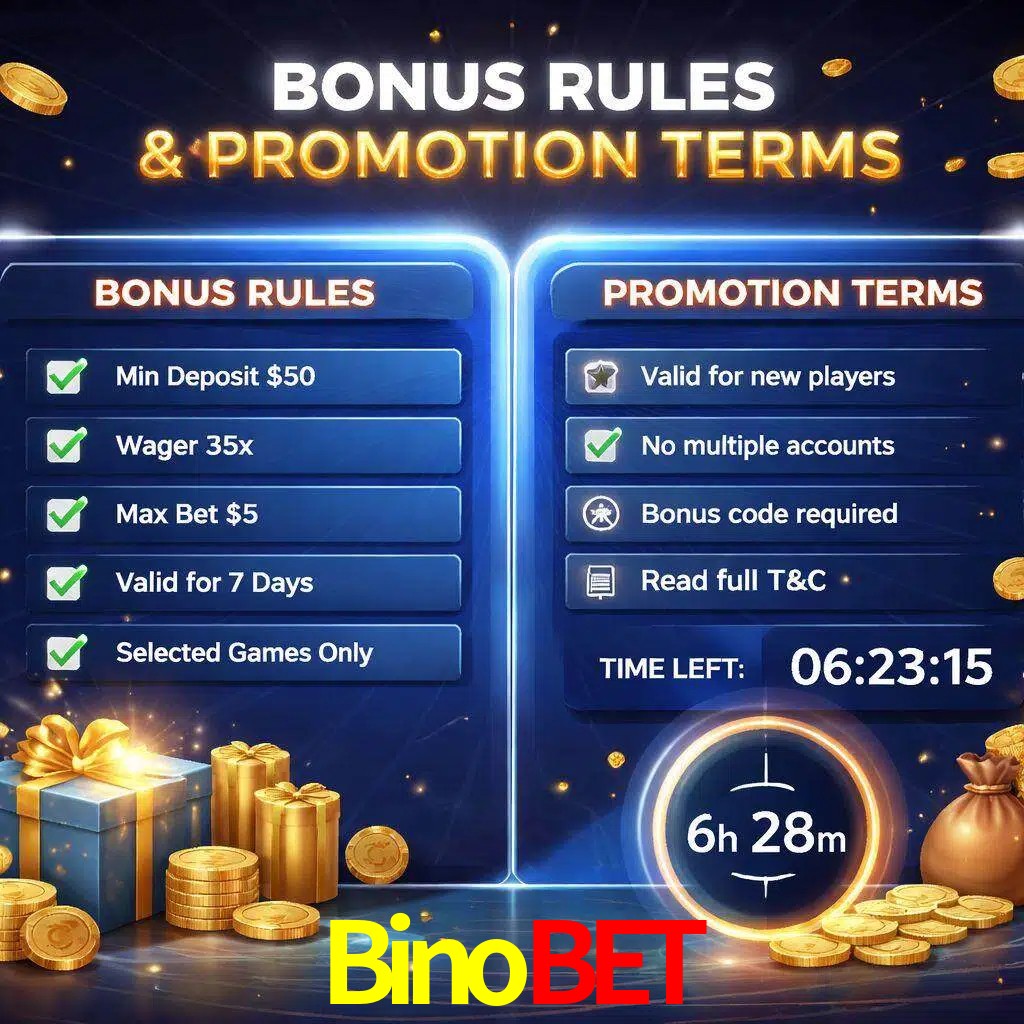 Reglas de promoción Binobet y condiciones de bonos explicadas visualmente
