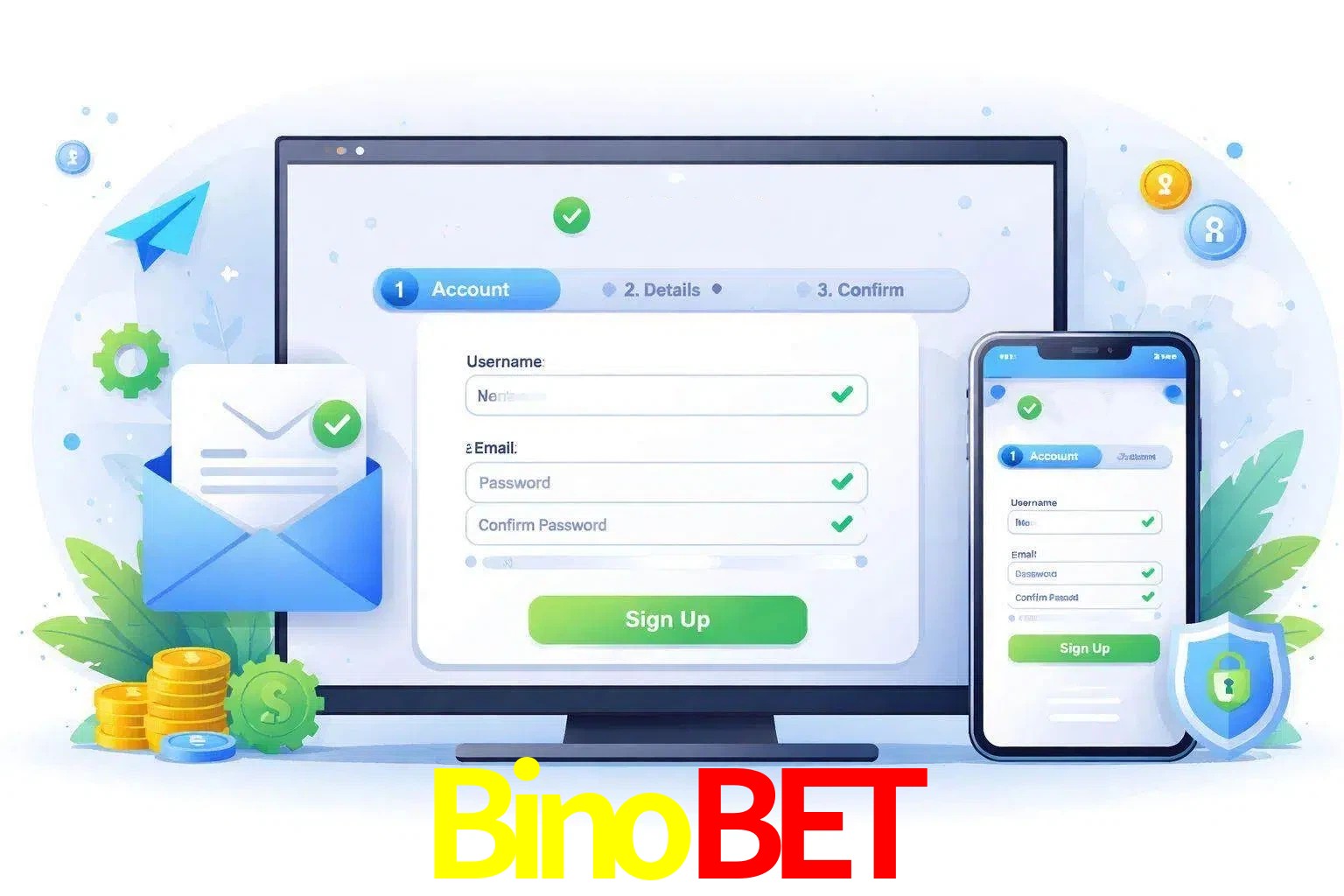 Registro de nuevo usuario y configuración de cuenta Binobet
